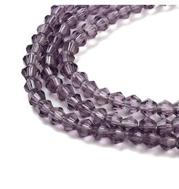 3mm Bicone  Transparent Purple  x145