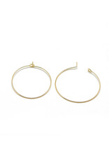 Earring Hoops 34mm  18k Gold Plated Brass  NF x6