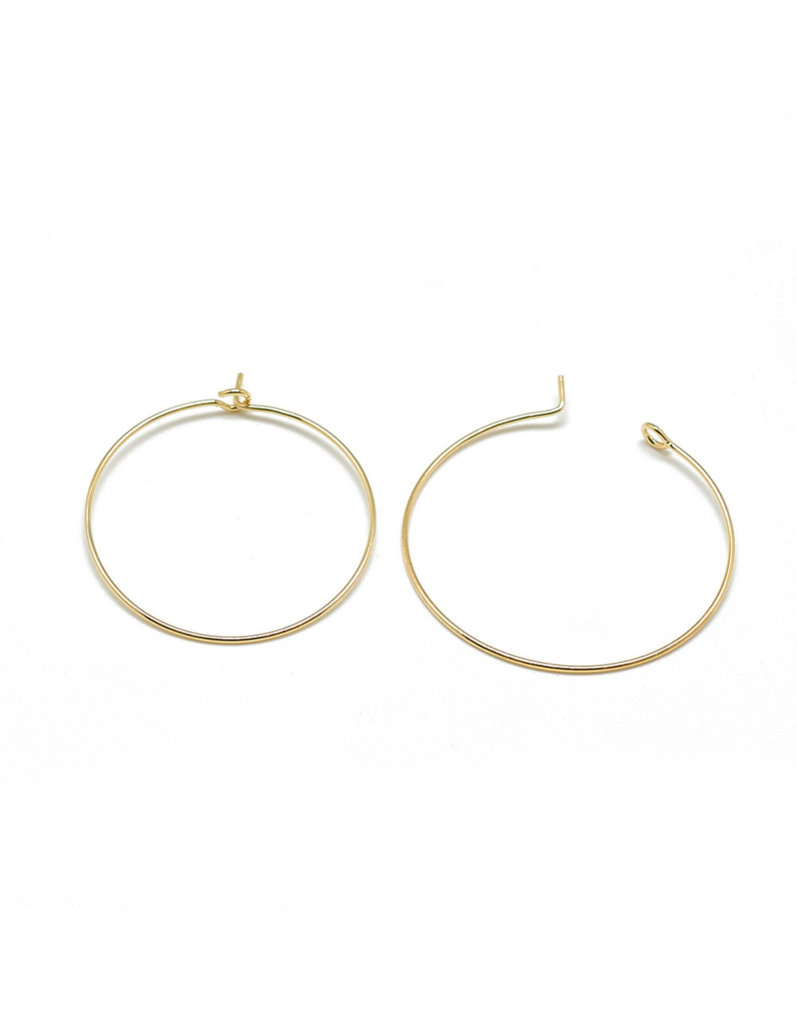 Earring Hoops 34mm  18k Gold Plated Brass  NF x6
