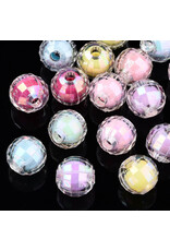 Faceted Round  8mm Bead in Bead Multi  x200