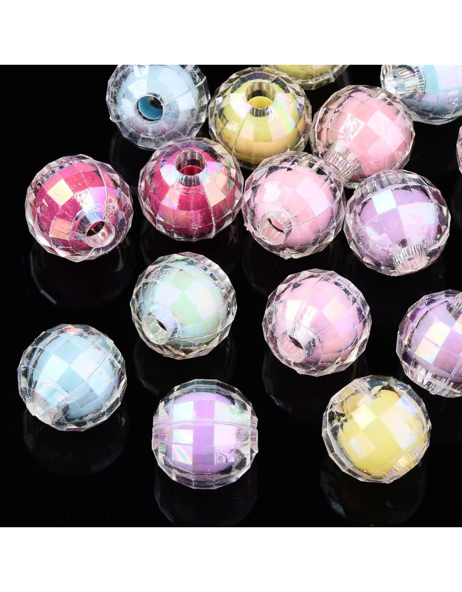 Faceted Round  8mm Bead in Bead Multi  x200