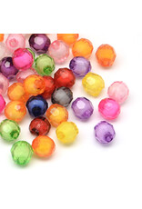 Faceted Round  8mm Bead in Bead Multi  x250