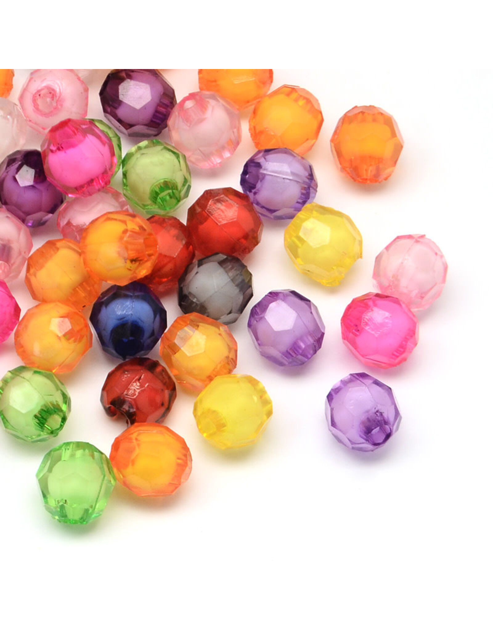 Faceted Round  8mm Bead in Bead Multi  x250