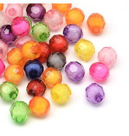 Faceted Round  8mm Bead in Bead Multi  x250