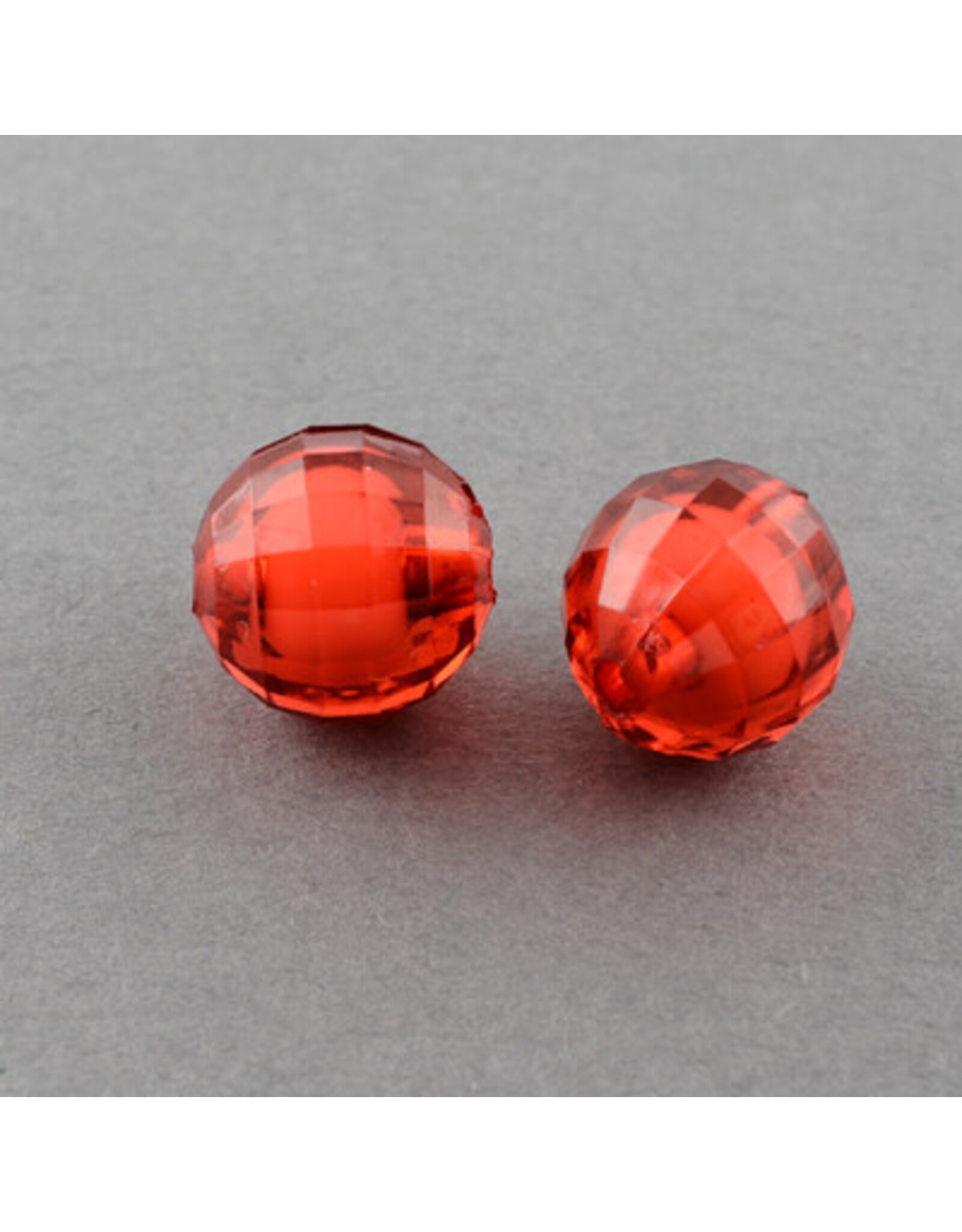Faceted Round  8mm Bead in Bead Red  x250