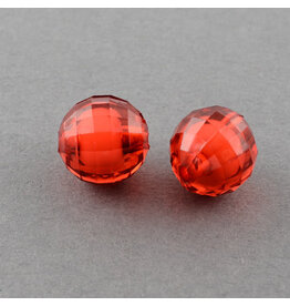 Faceted Round  8mm Bead in Bead Red  x250