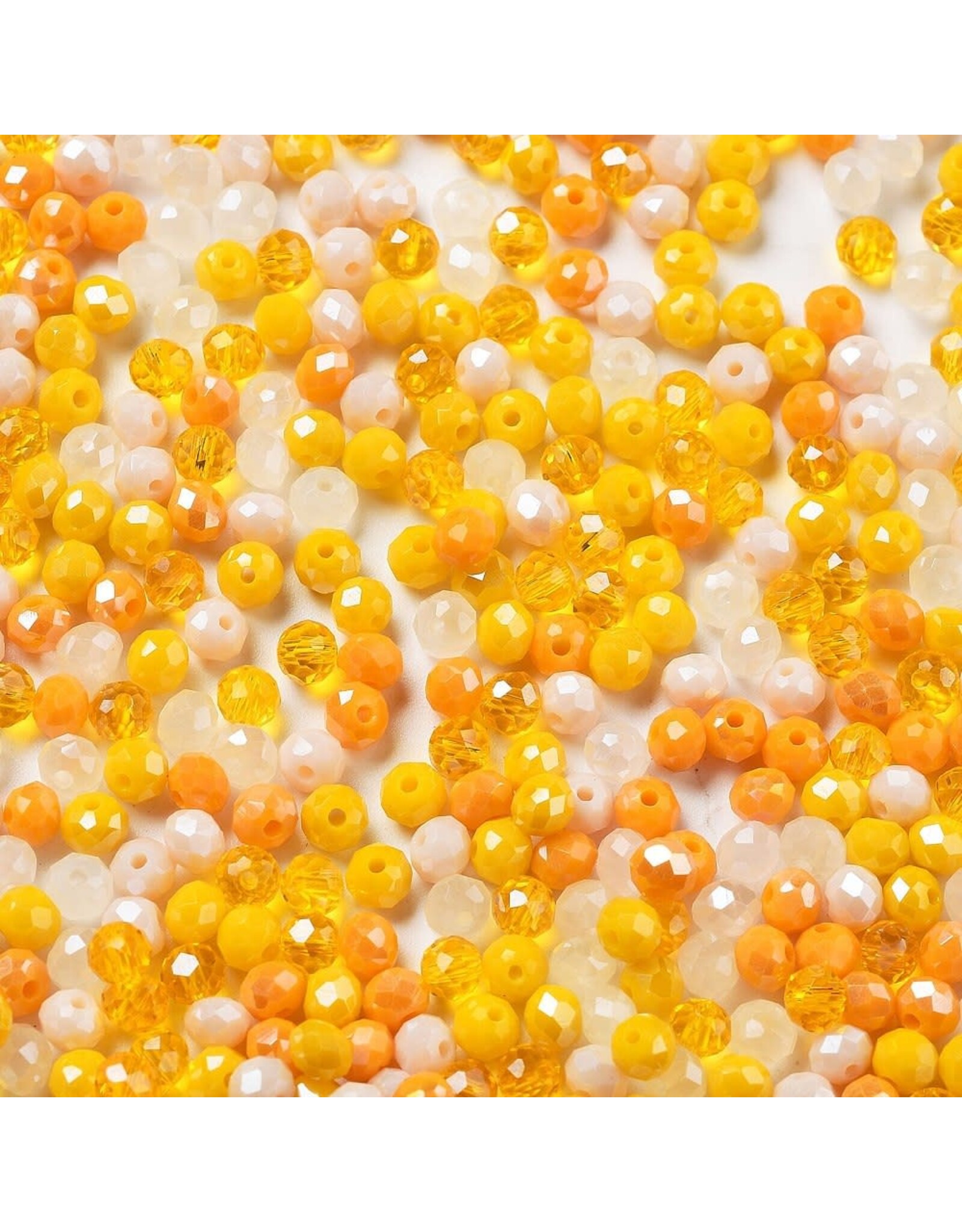 4x3mm Rondelle Yellow  Mix  50g