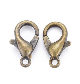 Lobster Clasp 10mm Antique Brass x50 NF