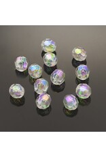 8mm Faceted Round   Clear AB  x250