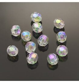 8mm Faceted Round   Clear AB  x250