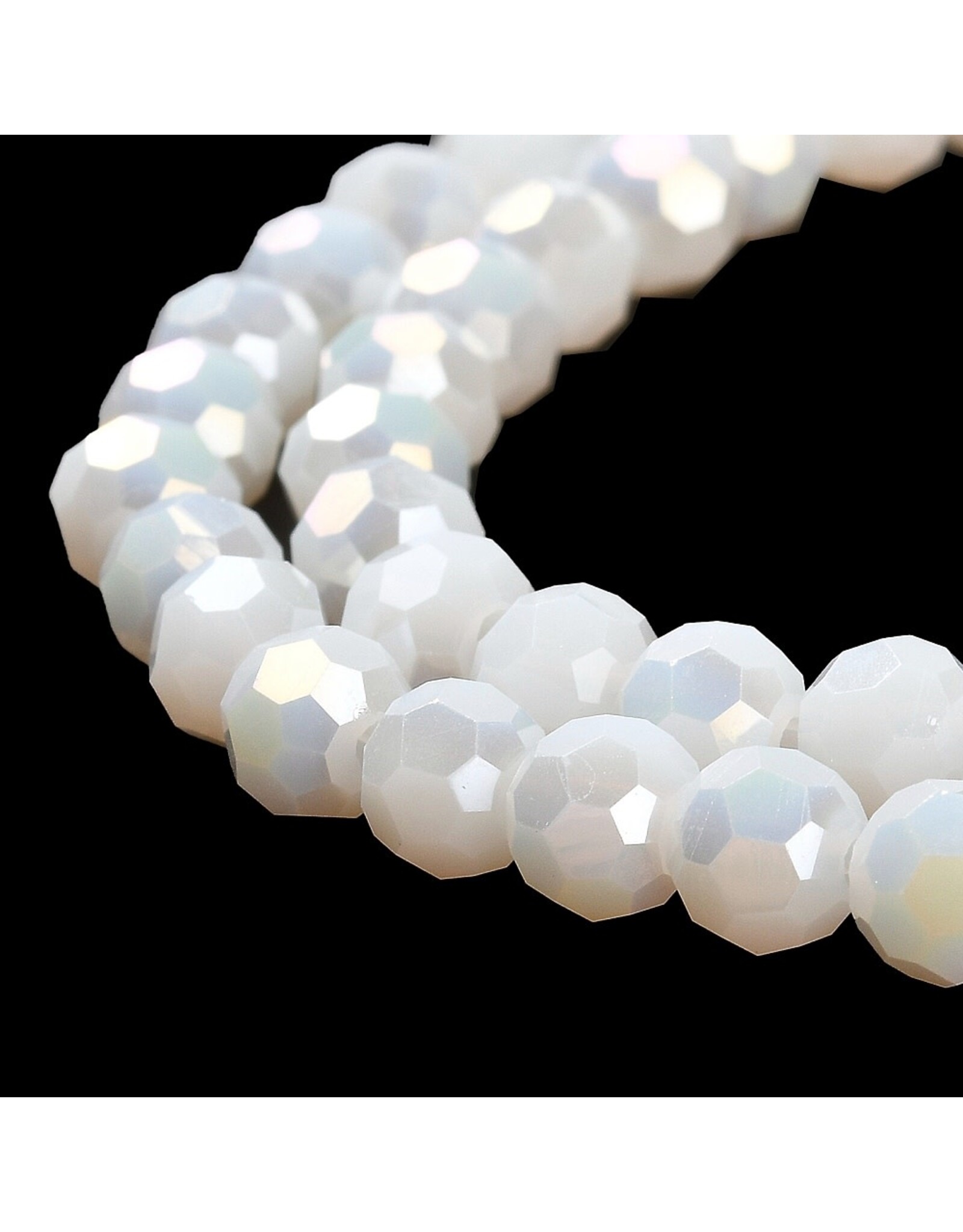 6mm Round  Opaque White Lustre   x85