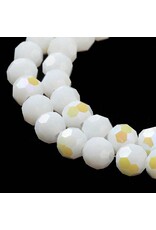 6mm Round  Opaque White AB   x85