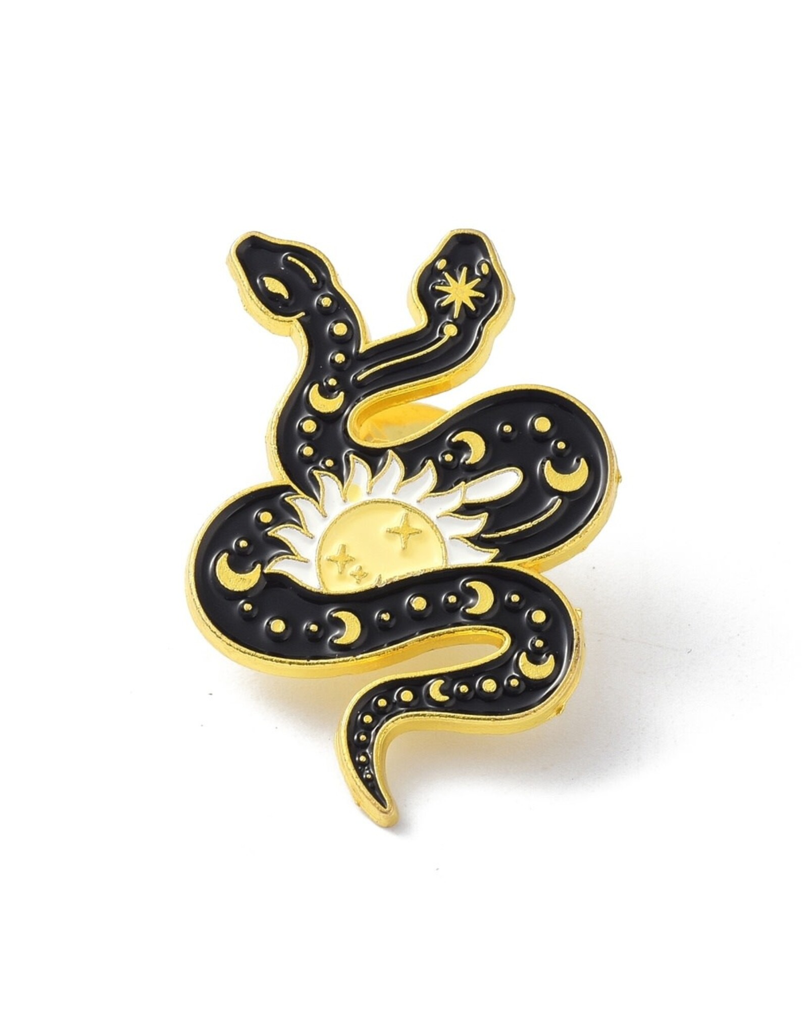Two Headed Snake and Sun Lapel Pin  32x22mm   x1