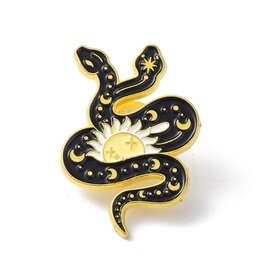 Two Headed Snake and Sun Lapel Pin  32x22mm   x1