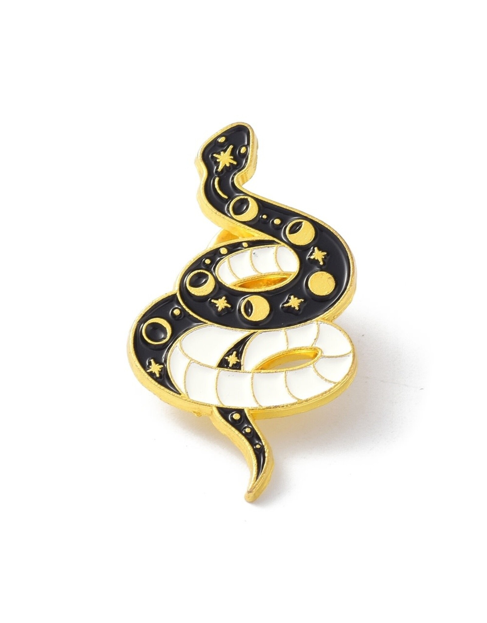 Snake Moon Phase Lapel Pin  32x18mm   x1