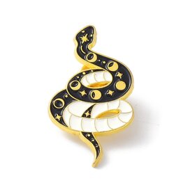 Snake Moon Phase Lapel Pin  32x18mm   x1