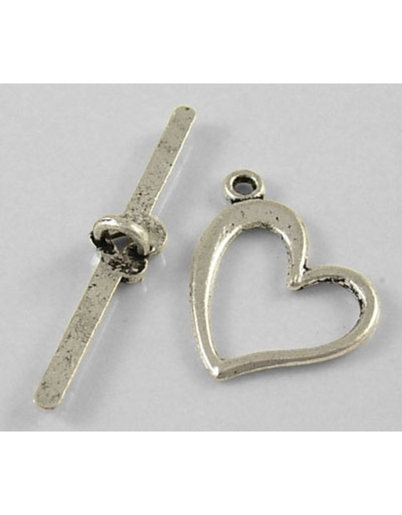 Toggle Clasp Heart 18mm Antique Silver  NF