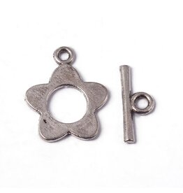 Toggle Clasp Flower 15mm Nickel  NF