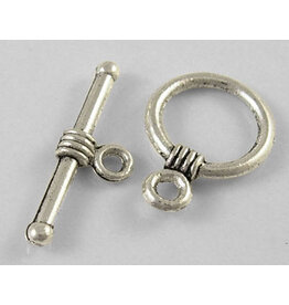 Toggle Clasp Round 11mm Antique Silver  NF