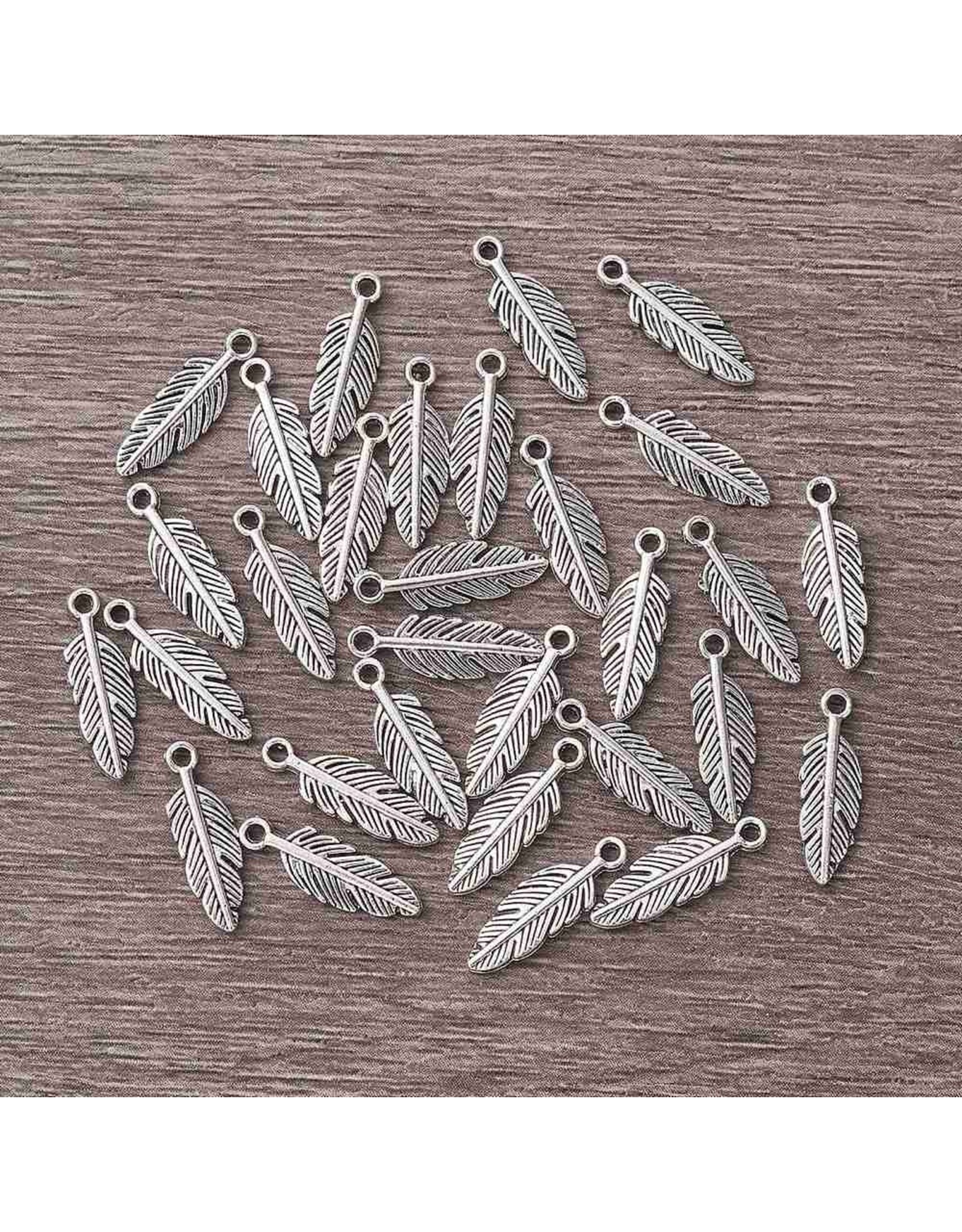 Feather Antique Silver 15mm