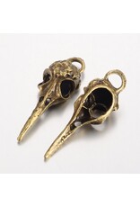 Bird Skull Antique Brass 42x14mm  x10  NF