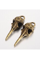 Bird Skull Antique Brass 42x14mm  x10  NF