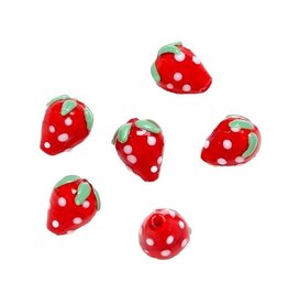 15x11mm Lampwork Strawberry  x2
