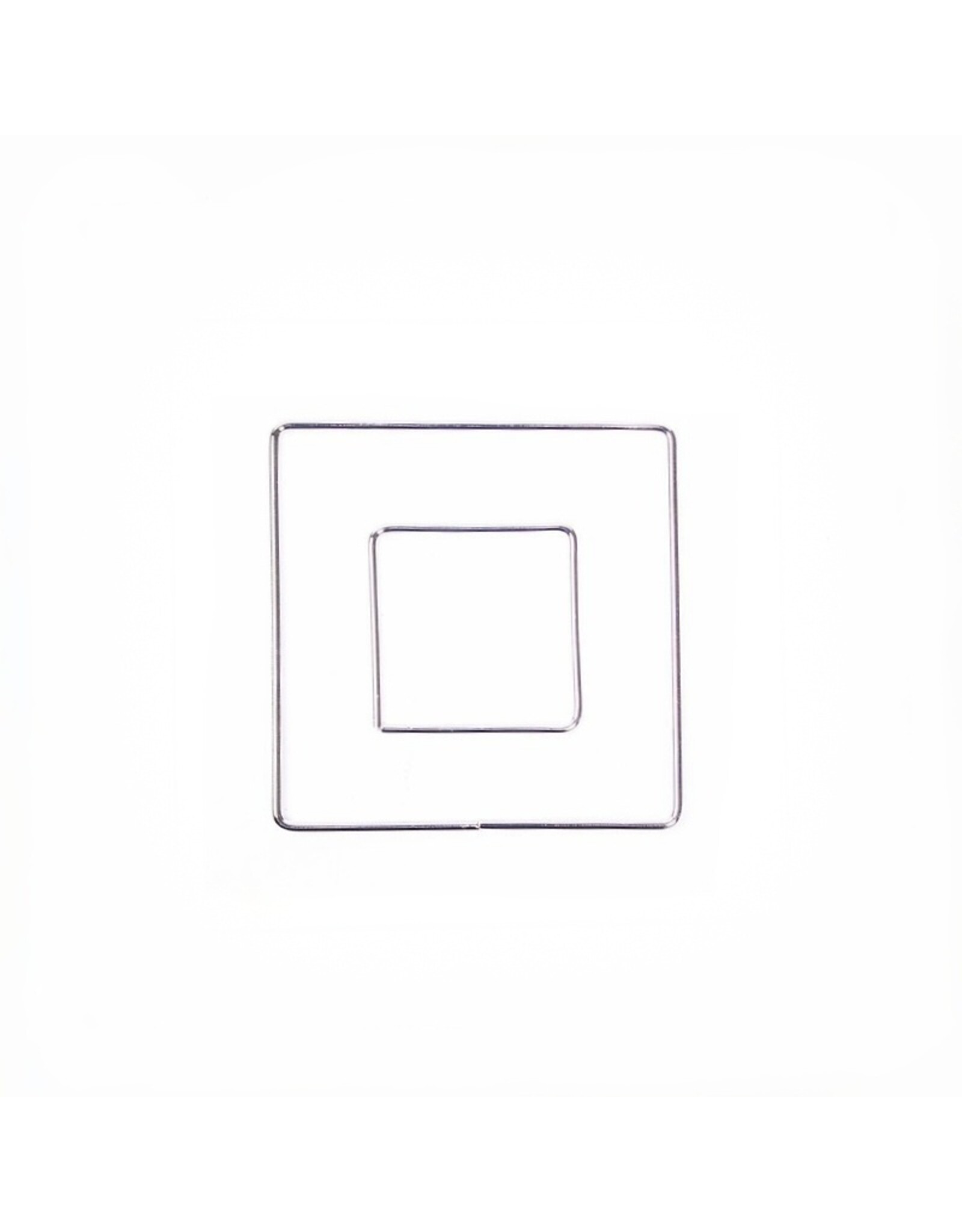 Metal Ring Square Brass Silver x1