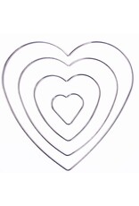 Metal Ring Heart Brass Silver x1