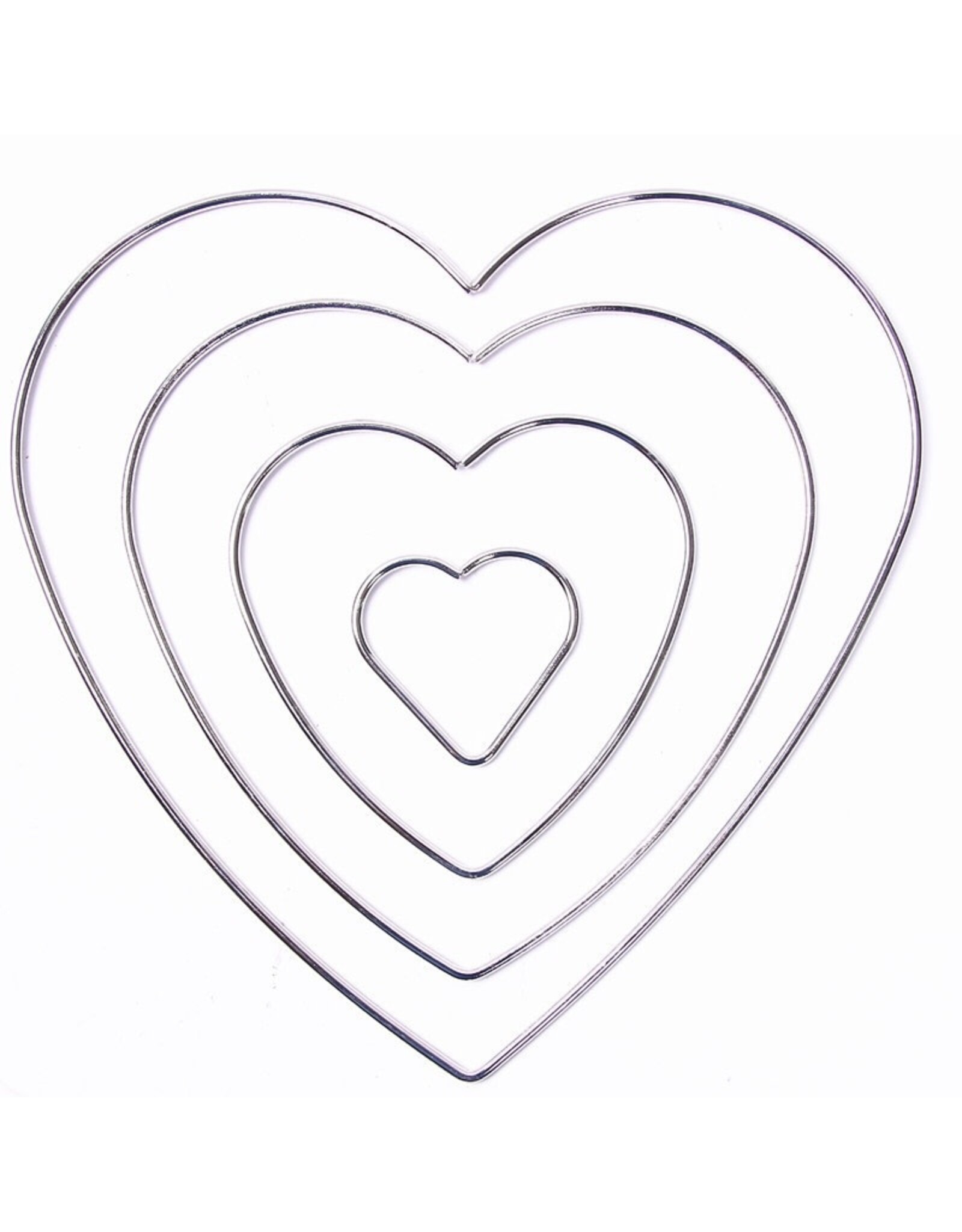 Metal Ring Heart Brass Silver x1