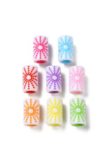 17x10mm Acrylic Tube, Hole 6mm  Random Assorted Colours x25