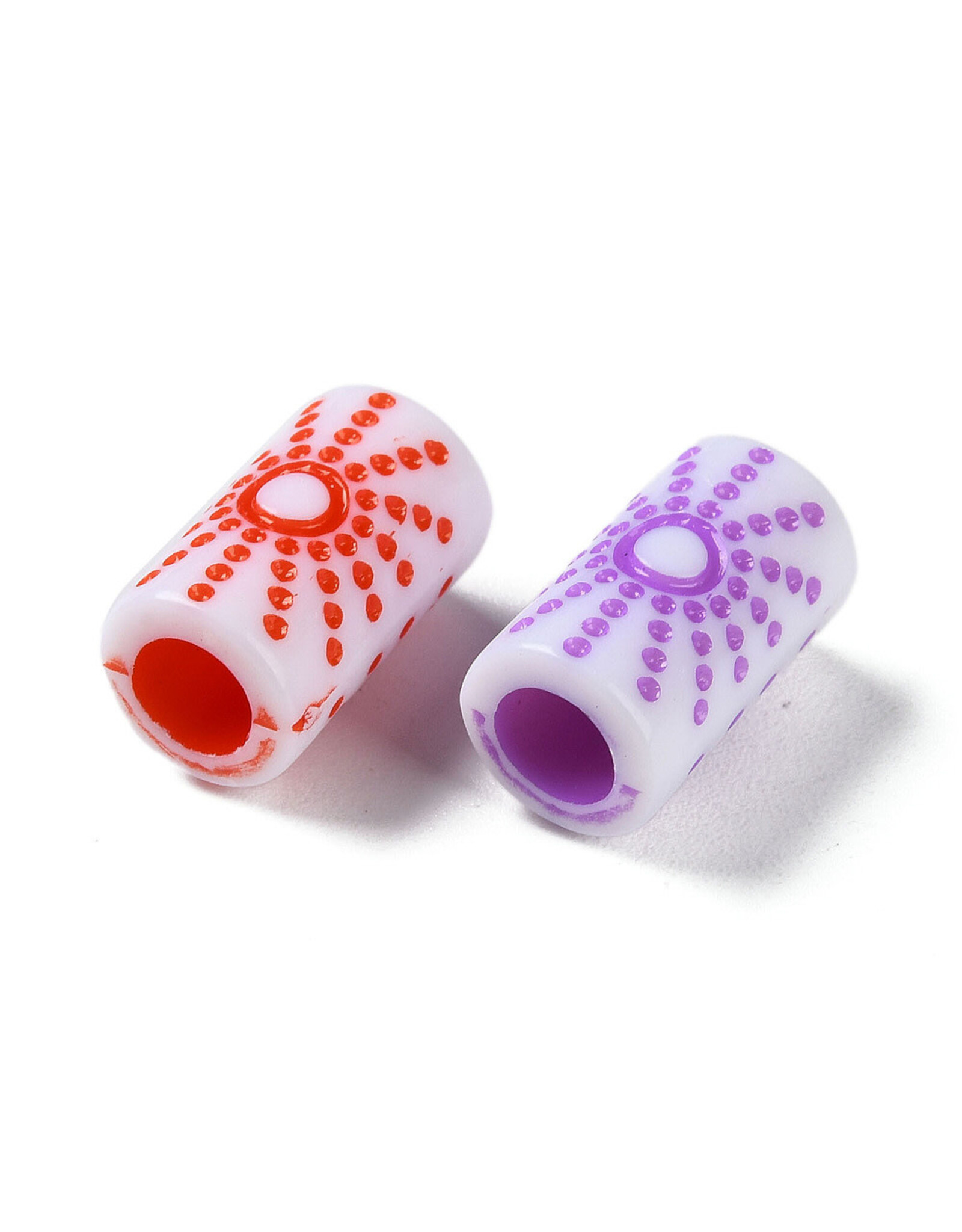 17x10mm Acrylic Tube, Hole 6mm  Random Assorted Colours x25