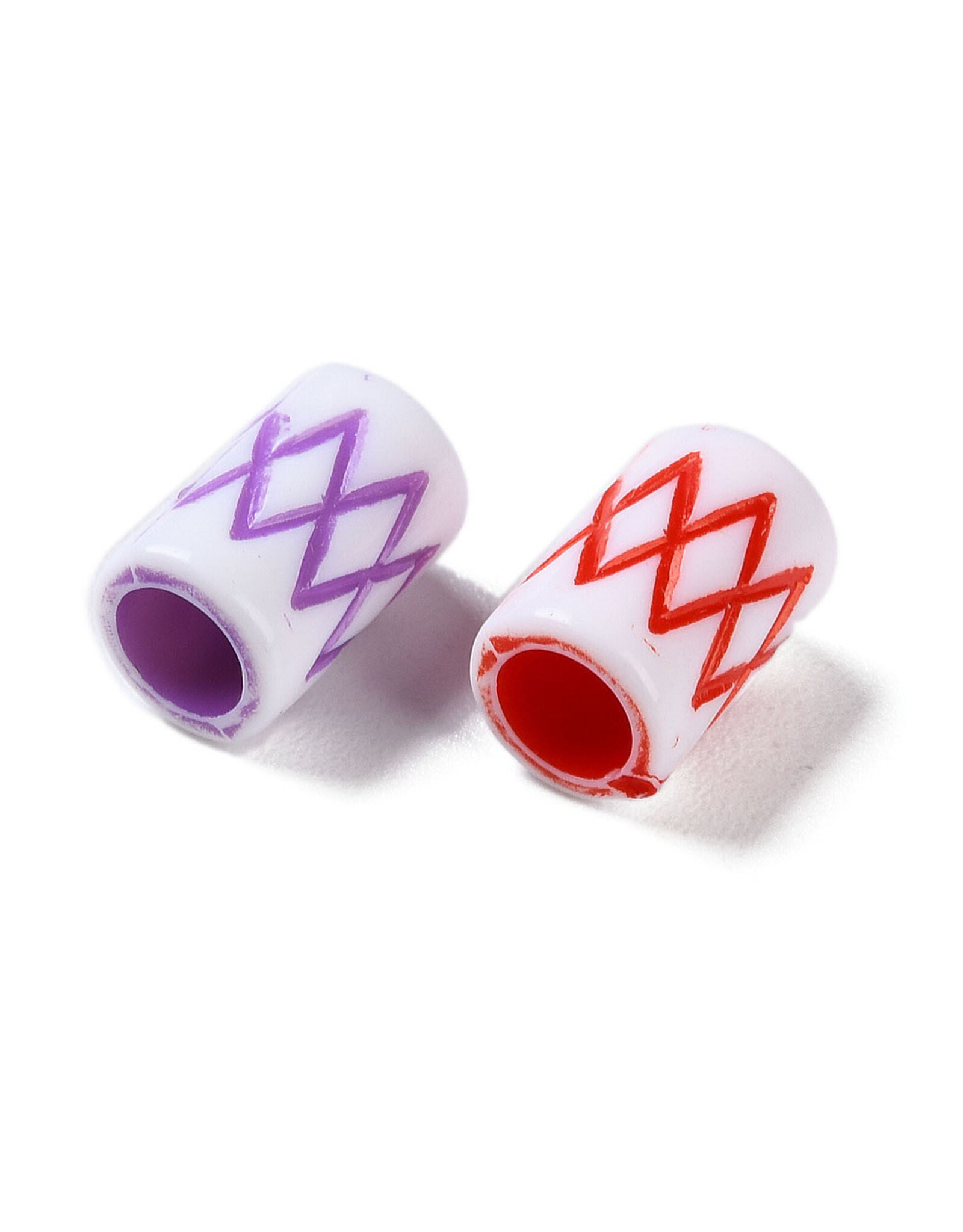 11x7mm Acrylic Tube, Hole 5mm  Random Assorted Colours x50