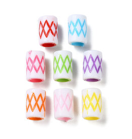 11x7mm Acrylic Tube, Hole 5mm  Random Assorted Colours x50