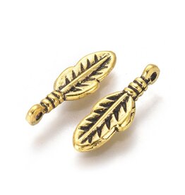 Feather Antique Gold 17x6mm