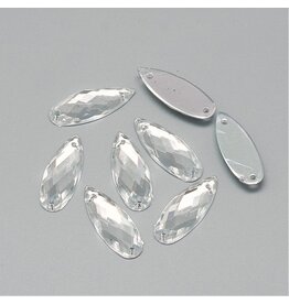 Drop Acrylic Cabochon 22x8mm Clear  x50