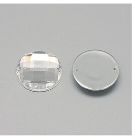 Round Acrylic Cabochon 25mm Clear  x12
