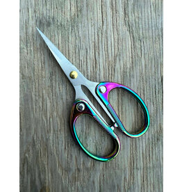 4.5" Scissors Large Finger Rings Stainless Steel Blades Multi Colour Handle