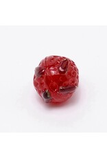 15x13mm Lampwork Strawberry  x4