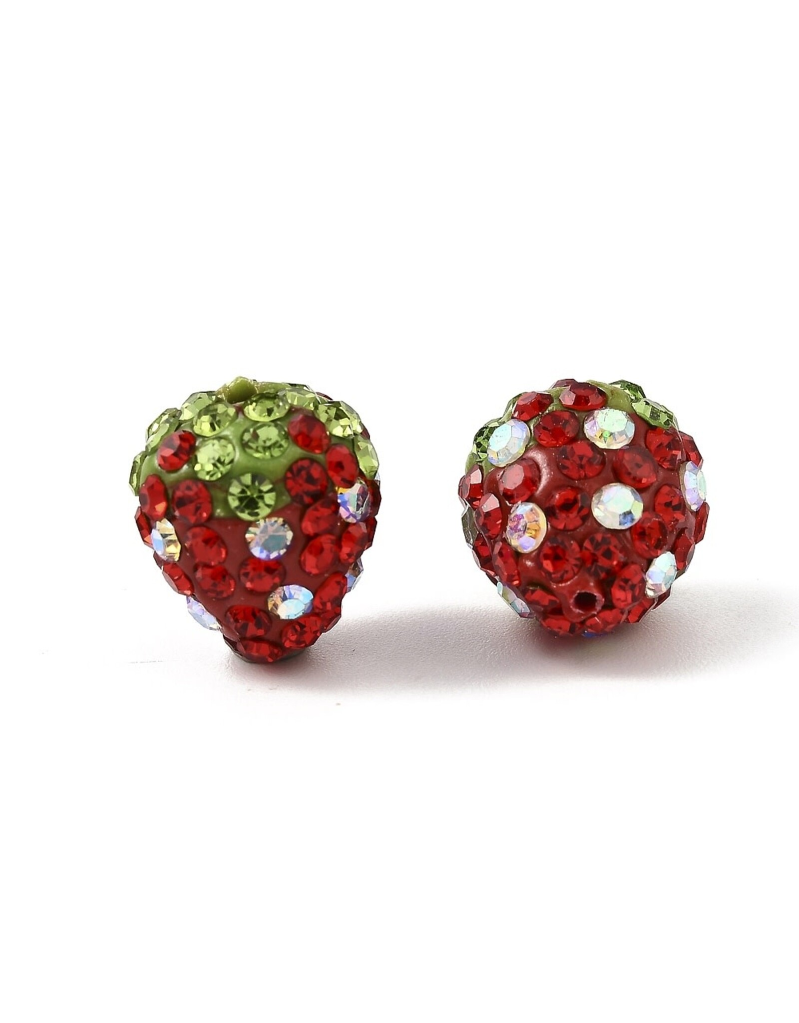 14x13mm Rhinestone Strawberry  x2