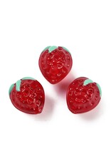 14x12mm  Lampwork Strawberry  x6