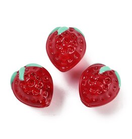 14x12mm  Lampwork Strawberry  x6
