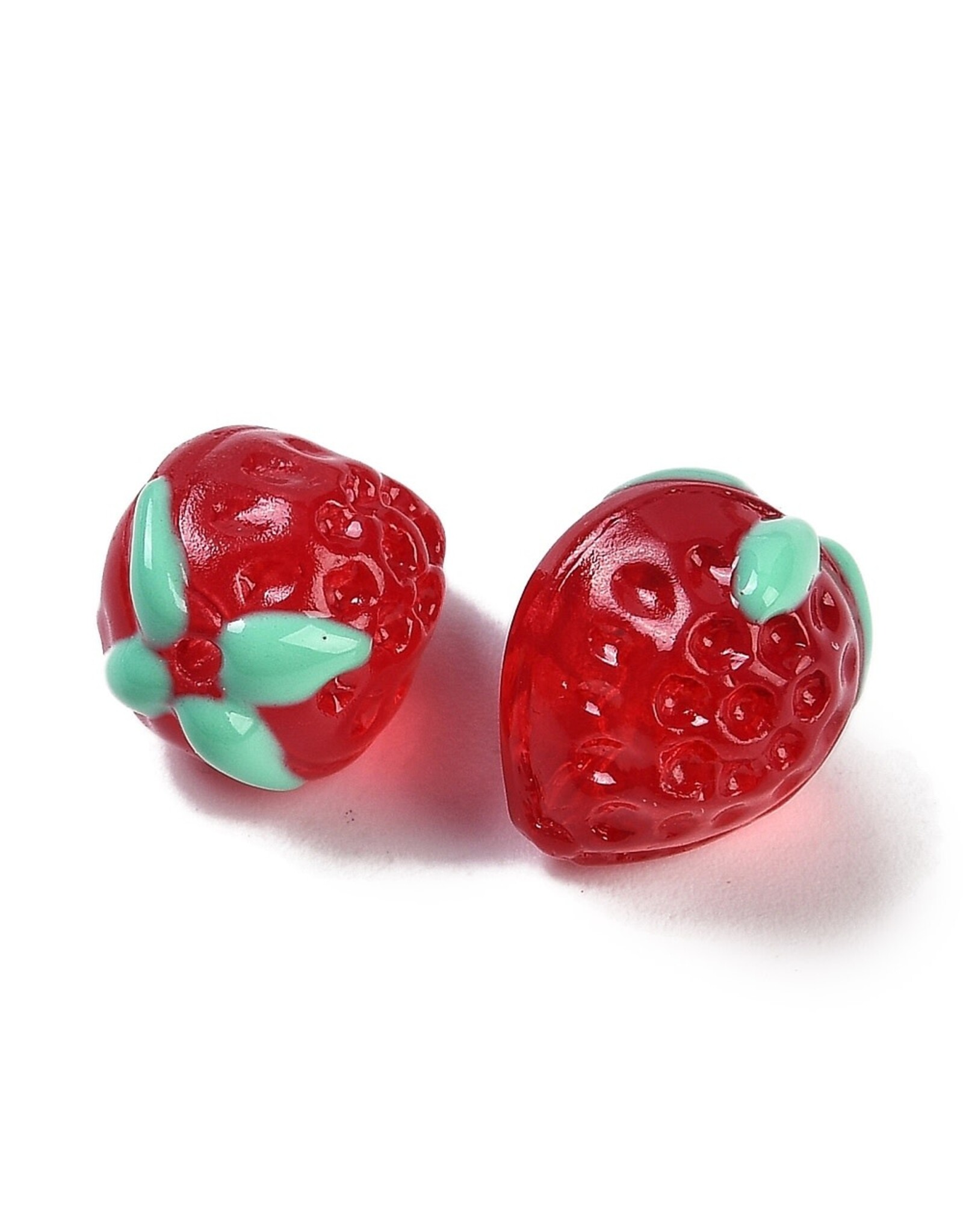 14x12mm  Lampwork Strawberry  x6