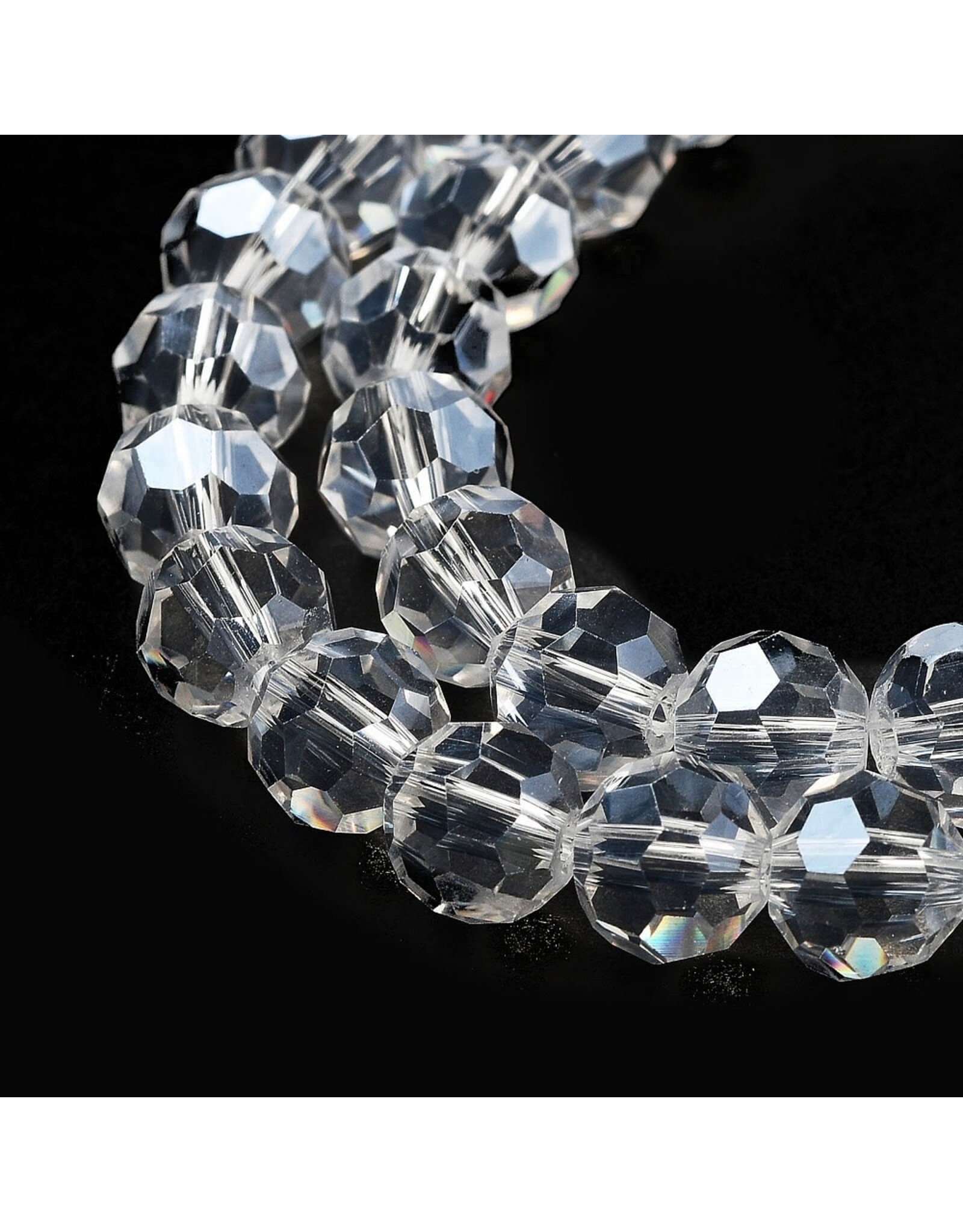 8mm Round Clear Lustre  x65