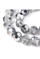 8mm Round Half Silver Clear x65