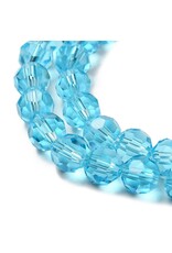 8mm Round Aqua Blue  x65