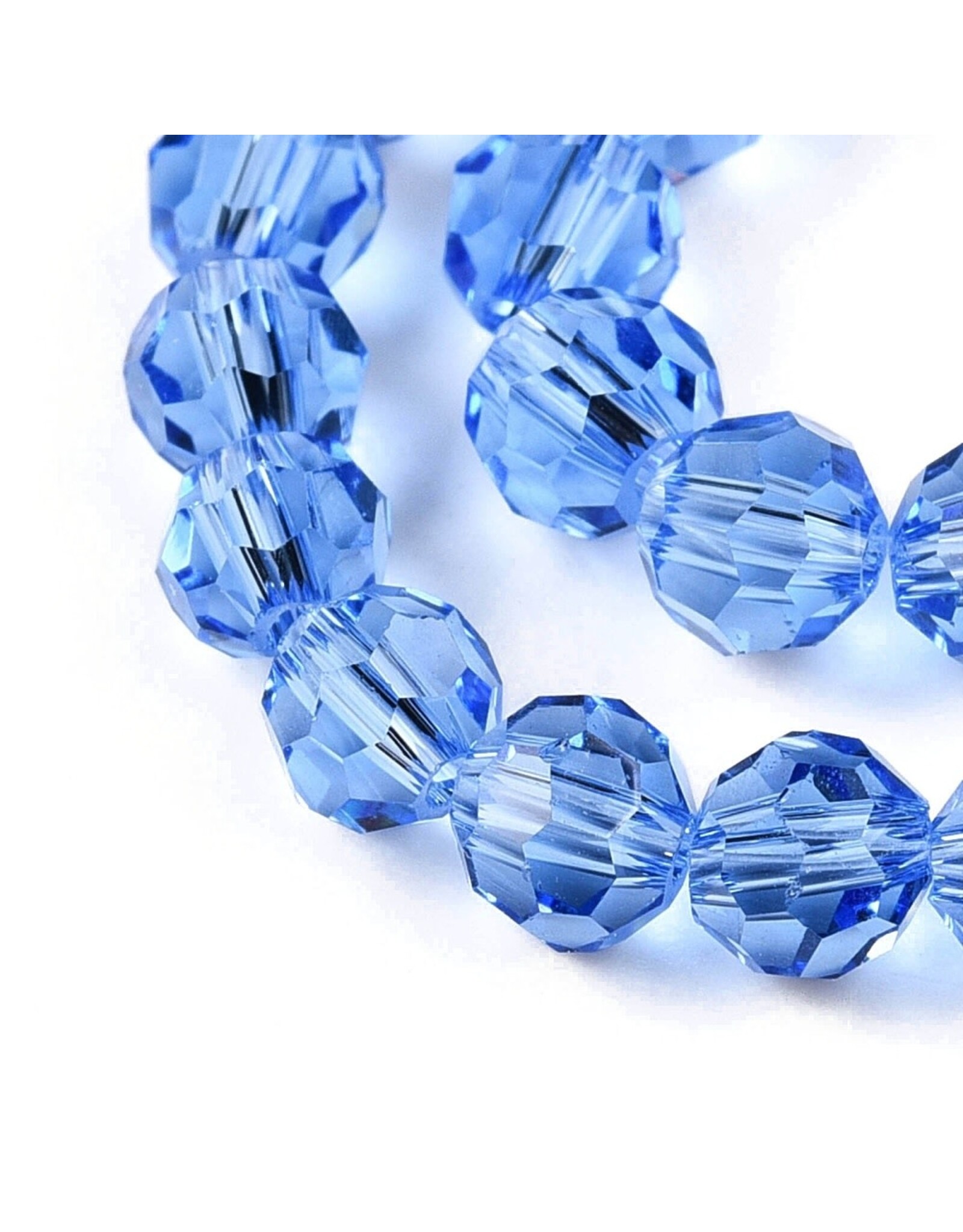 8mm Round Light Sapphire Blue  x65