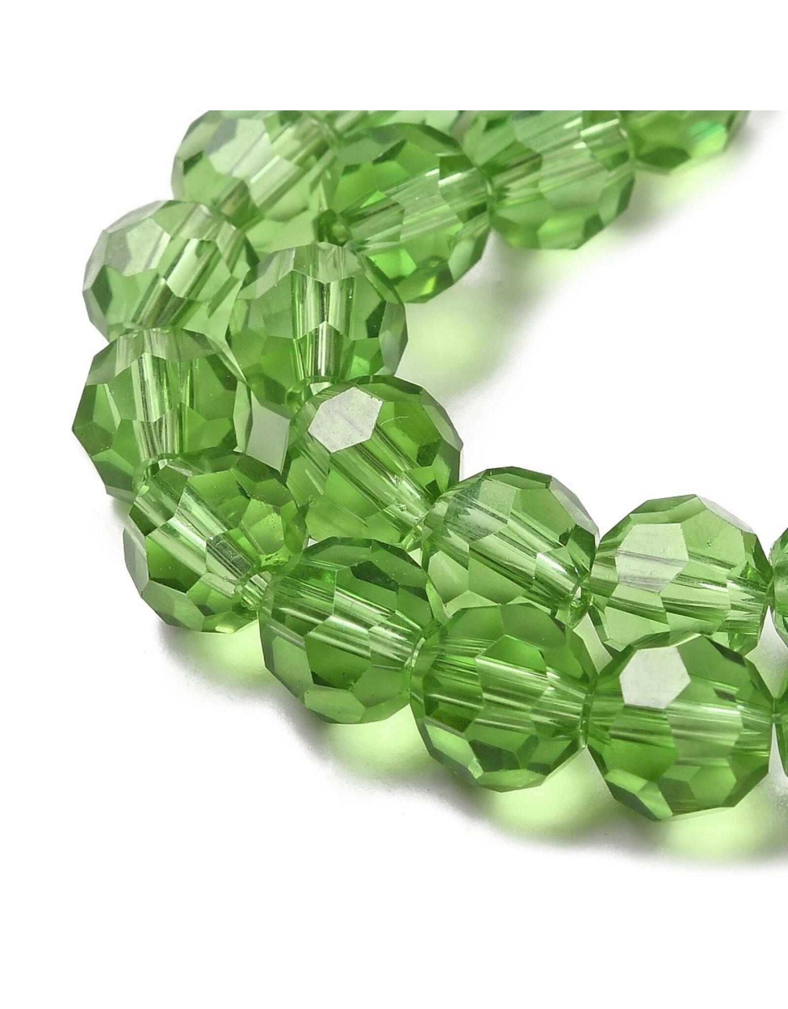 8mm Round Lime Green  x65
