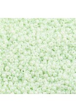 Czech 1425 10  Seed   Opaque Pearl Green Dyed