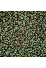 Czech 1523 10  Seed  Opaque Turquoise Travertine
